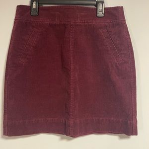 Ann Taylor LOFT corduroy maroon skirt size 2